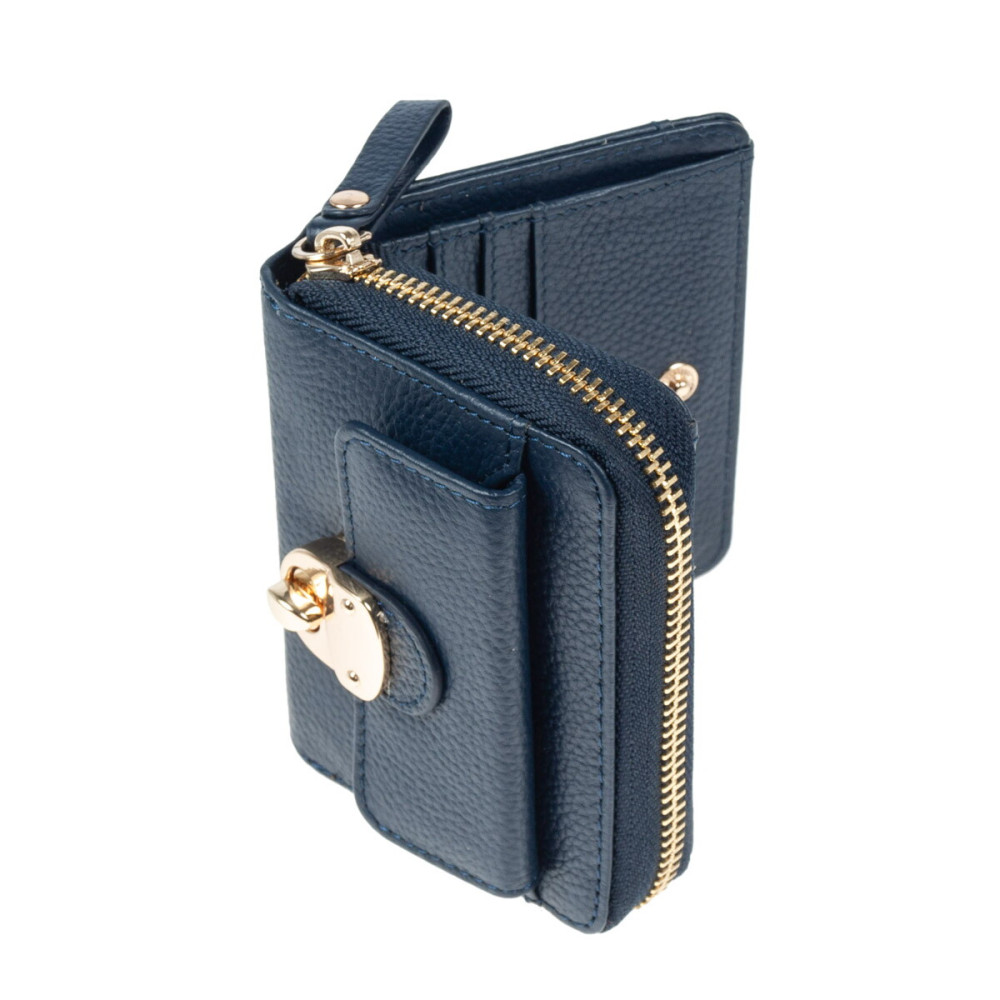 Женский кожаный кошелек Ashwood Y50 Navy (Темно-синий)