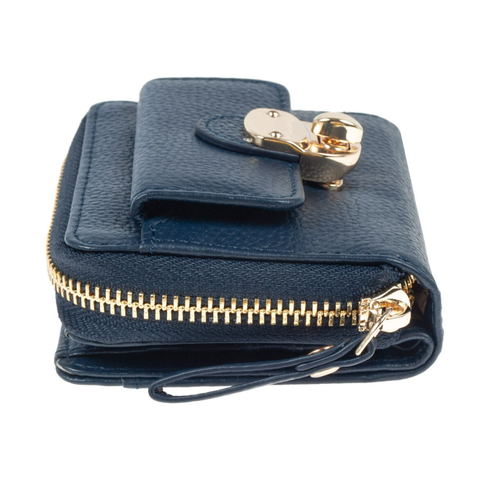 Женский кожаный кошелек Ashwood Y50 Navy (Темно-синий)
