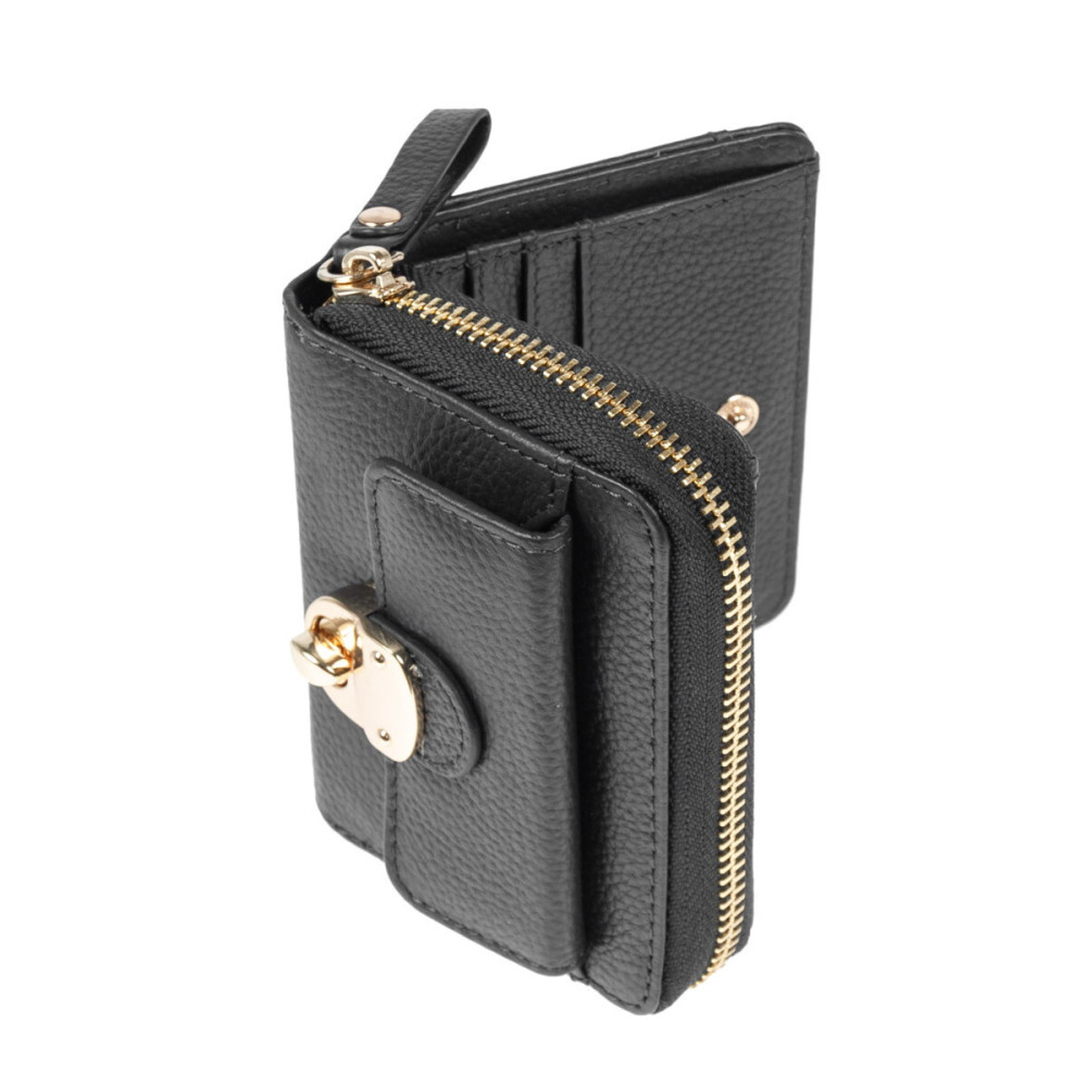 Женский кожаный кошелек Ashwood Y50 Black (Черный)