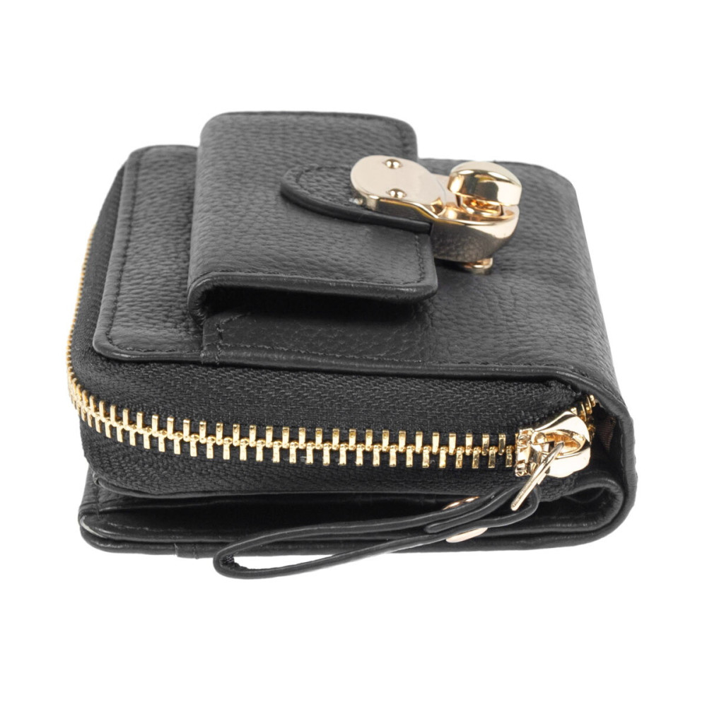 Женский кожаный кошелек Ashwood Y50 Black (Черный)