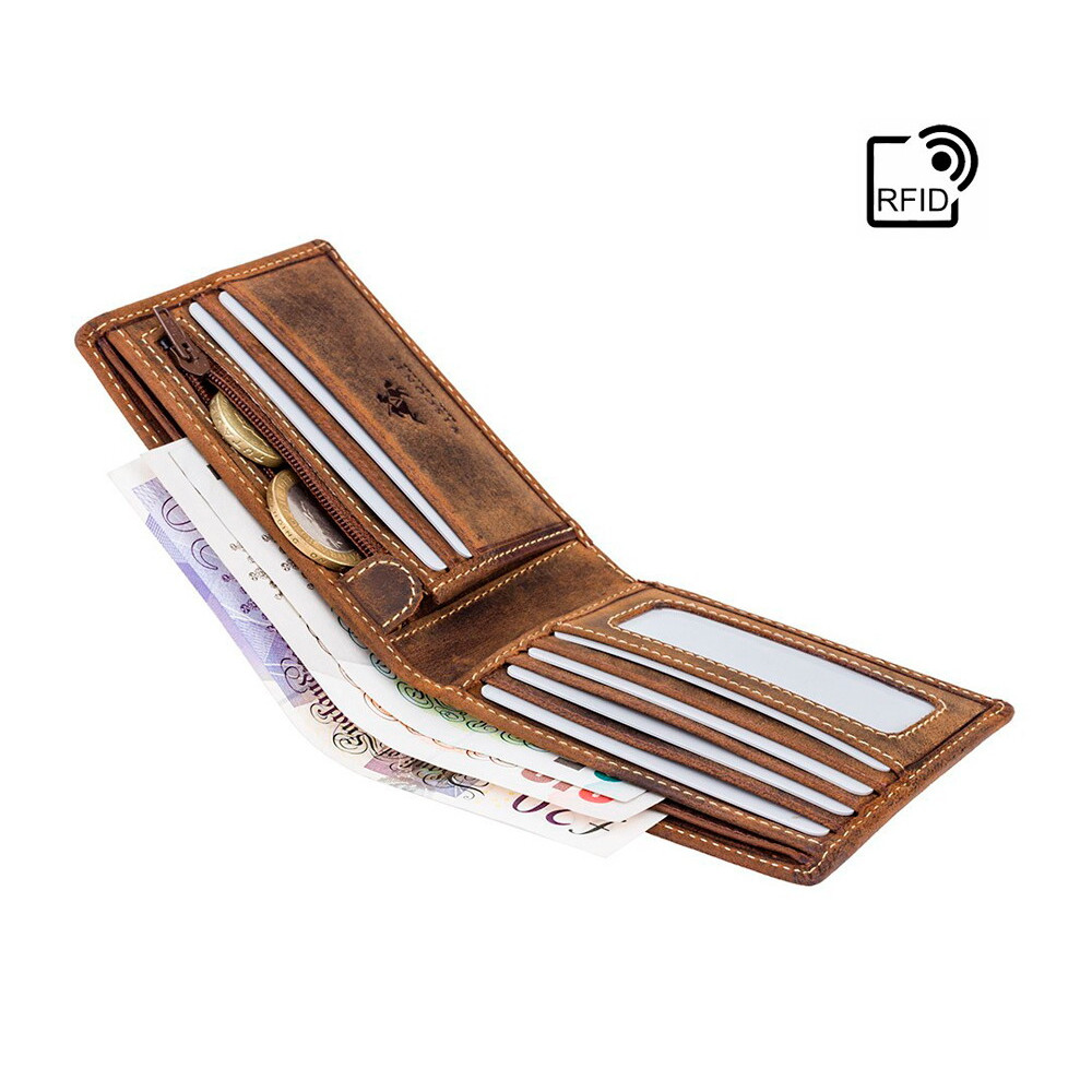Мужской кожаный кошелек Visconti 707 с RFID - Shield (oil tan)