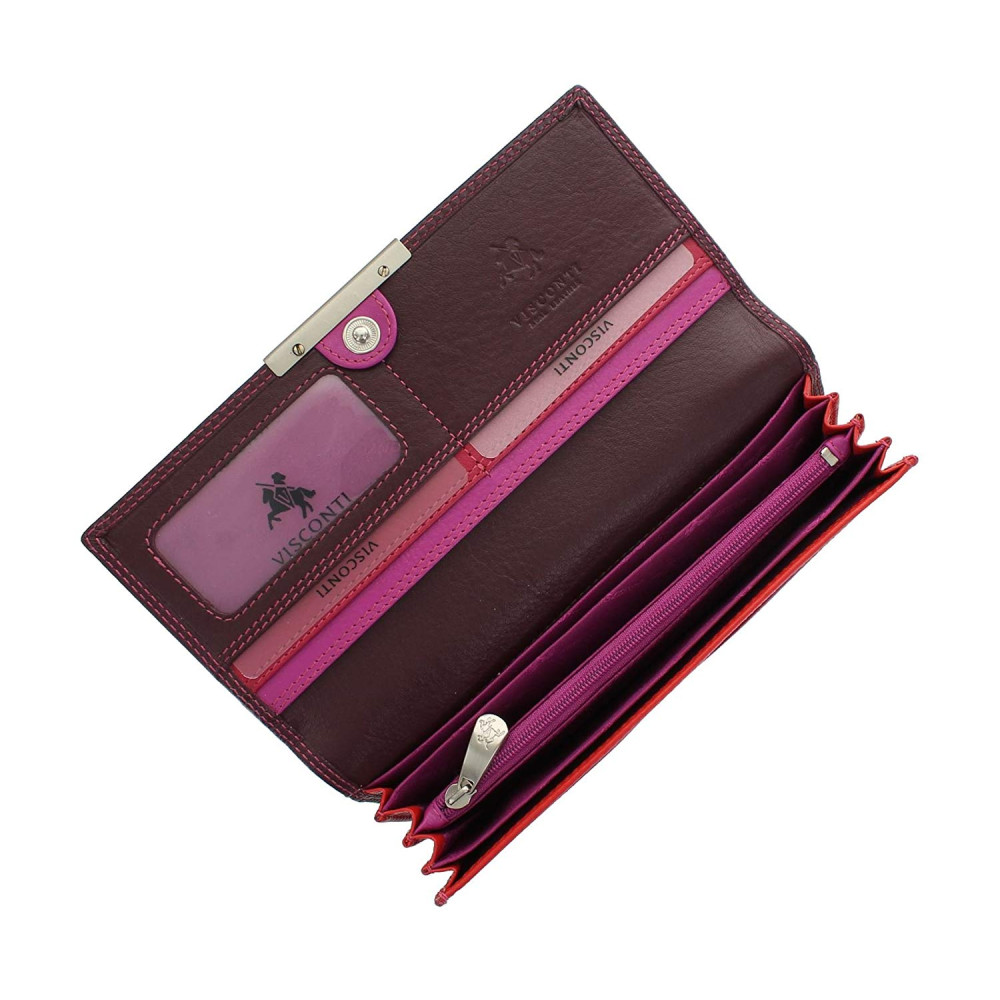 Женский кожаный кошелек Visconti R11 Paloma (Plum Multi)