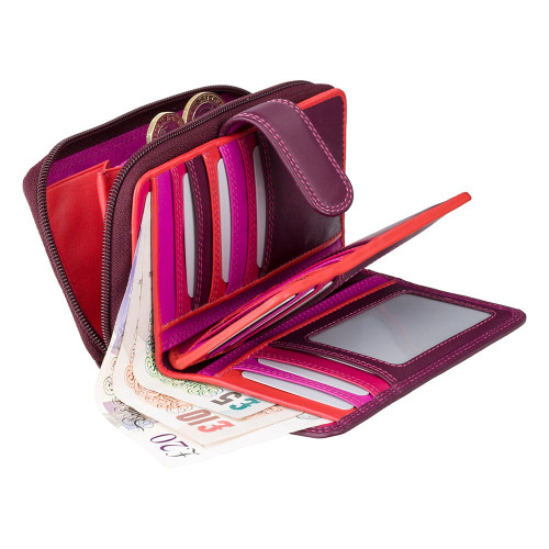 Шкіряний жіночий гаманець Visconti R13 - Carmelo (plum multi)
