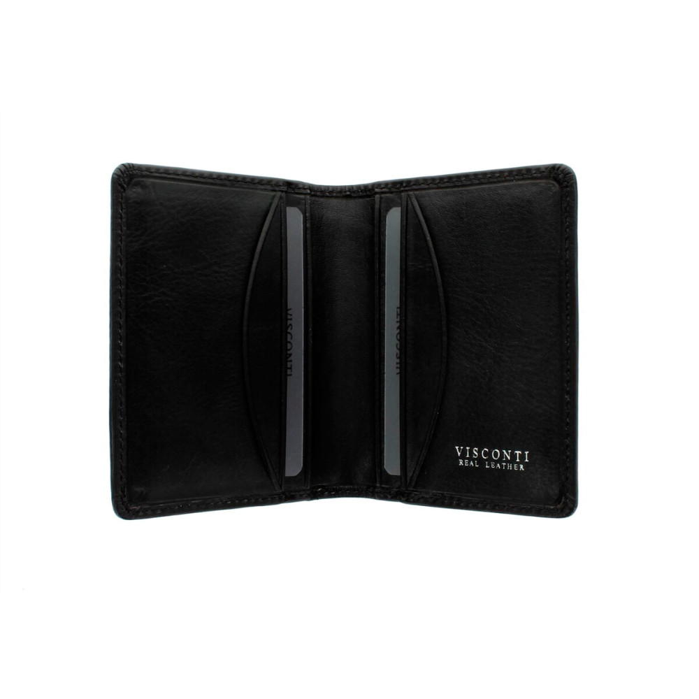 Кожаная кредитница-визитница с RFID Visconti TSC40 - Camper (black) 