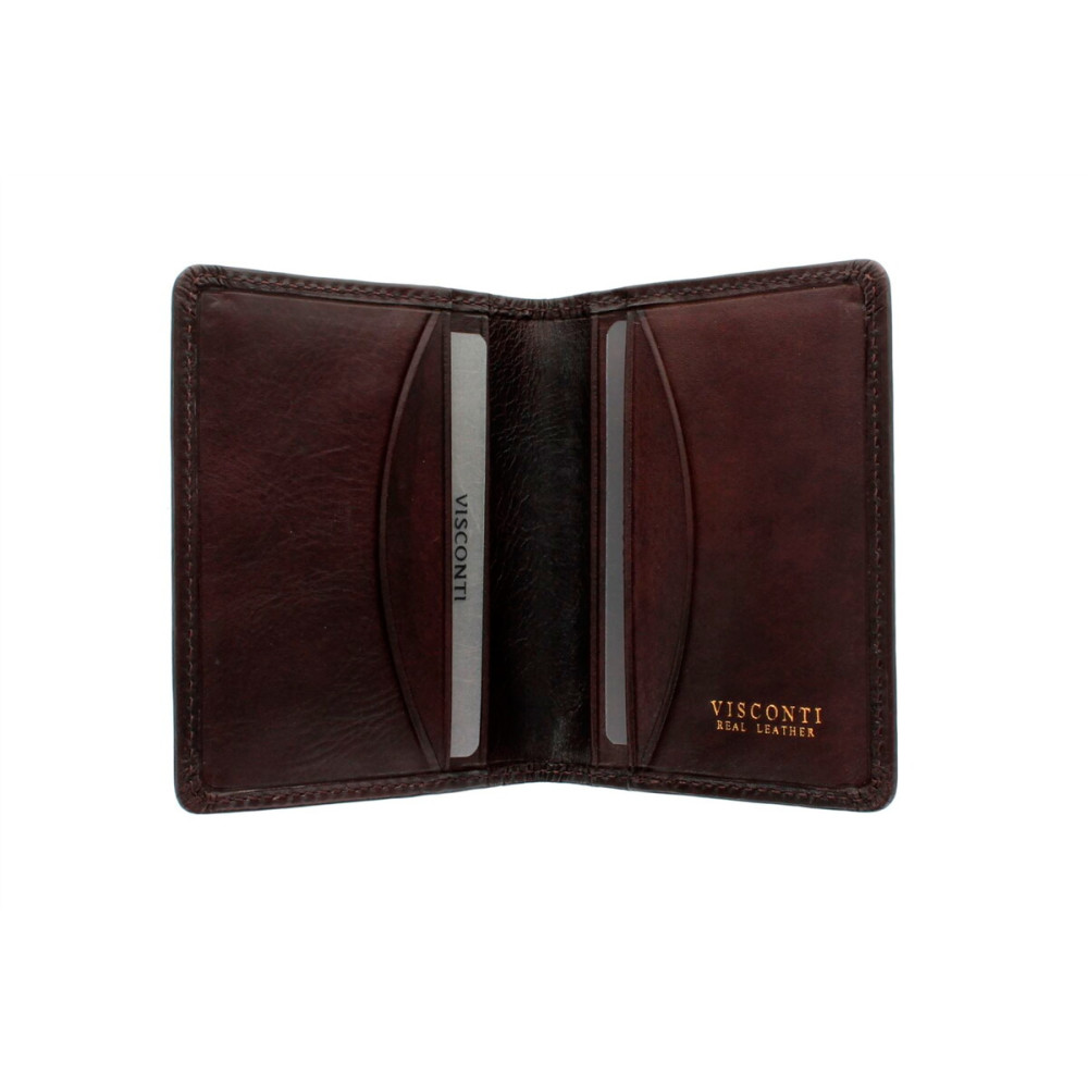 Кожаная кредитница-визитница с RFID Visconti TSC40 - Camper (brown) 