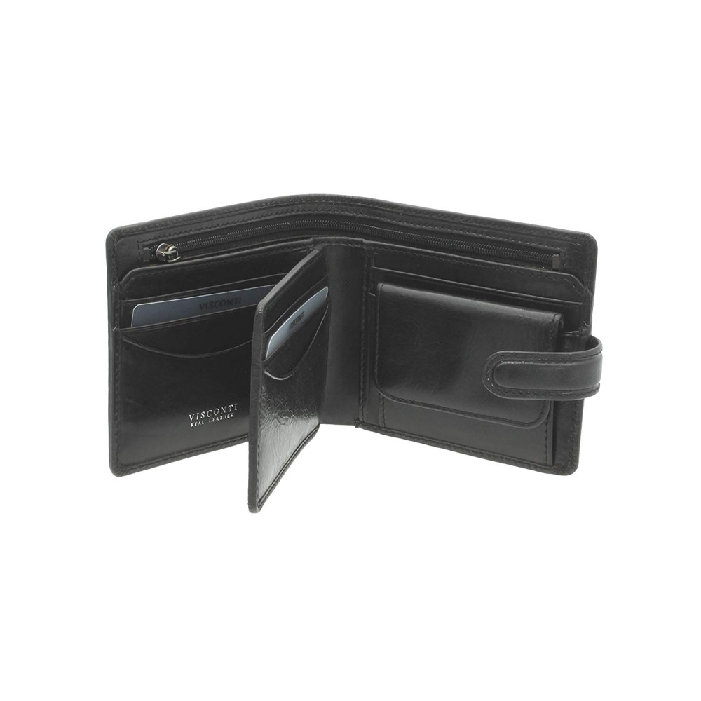 Мужской кожаный кошелек Visconti TSC42 с RFID Arezzo (Black) 