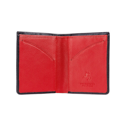 Мужской кожаный кошелек Visconti VSL21 с RFID - (black/red) 