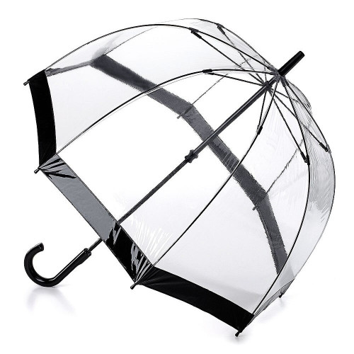 Жіноча прозора парасолька-тростина Fulton Birdcage-1 L041 Black (Чорний)