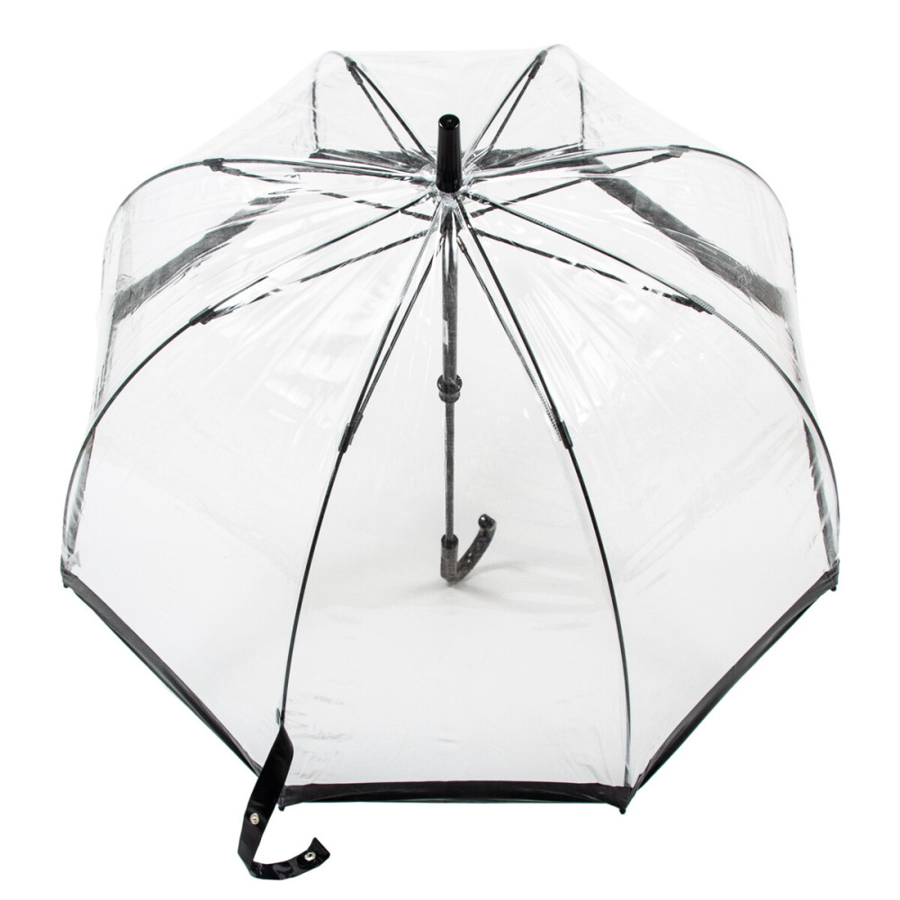 Женский прозрачный зонт-трость Fulton Birdcage-1 L041 Black (Черный)