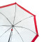 Женский прозрачный зонт-трость Fulton Birdcage-1 L041 Red (Красный)