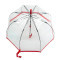 Женский прозрачный зонт-трость Fulton Birdcage-1 L041 Red (Красный)