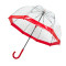 Женский прозрачный зонт-трость Fulton Birdcage-1 L041 Red (Красный)