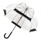 Женский прозрачный зонт-трость Fulton Birdcage-1 L041 Black White (Черно-белый)