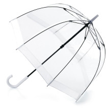 Женский прозрачный зонт-трость Fulton Birdcage-1 L041 White (Белый)