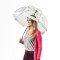 Женский прозрачный зонт-трость Fulton Birdcage-1 L041 White (Белый)