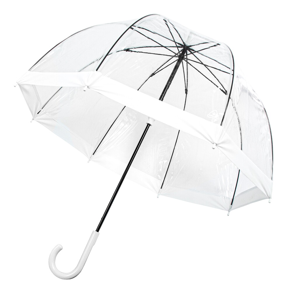 Женский прозрачный зонт-трость Fulton Birdcage-1 L041 White (Белый)