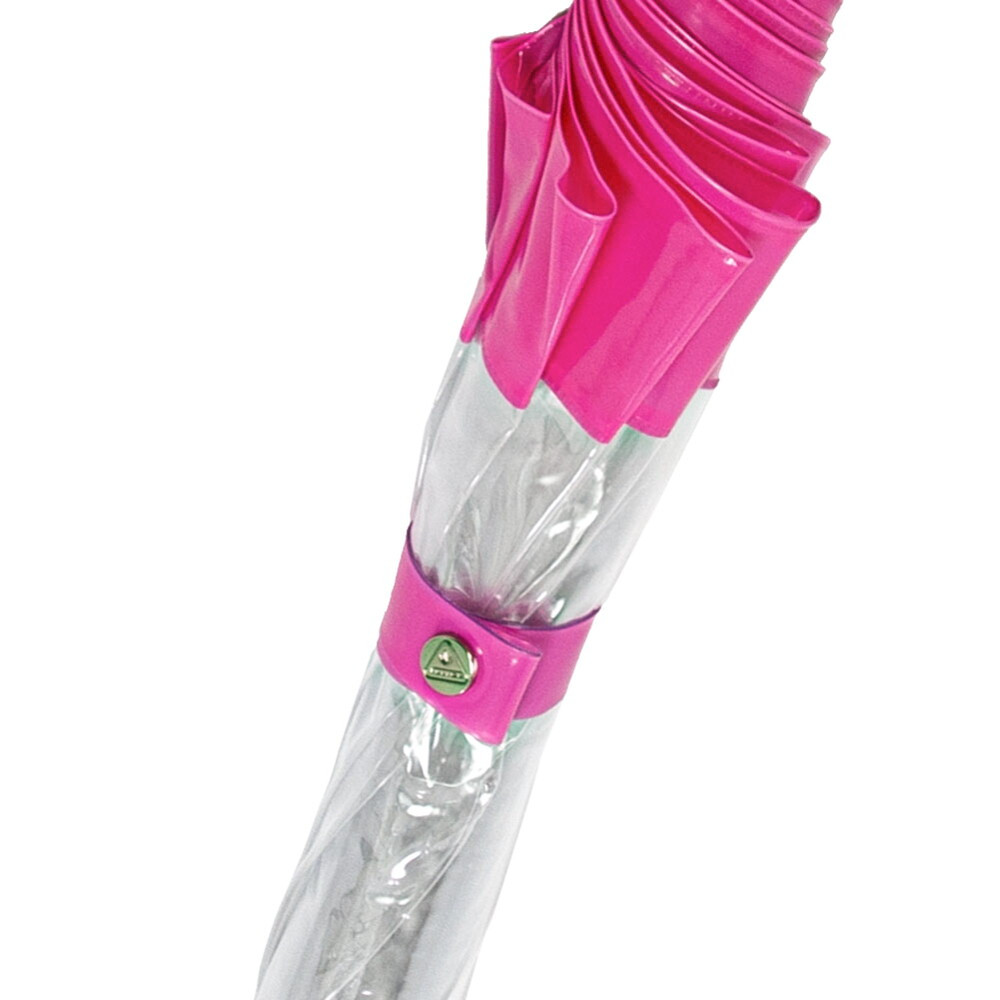 Женский прозрачный зонт-трость Fulton Birdcage-1 L041 Pink (Розовый)