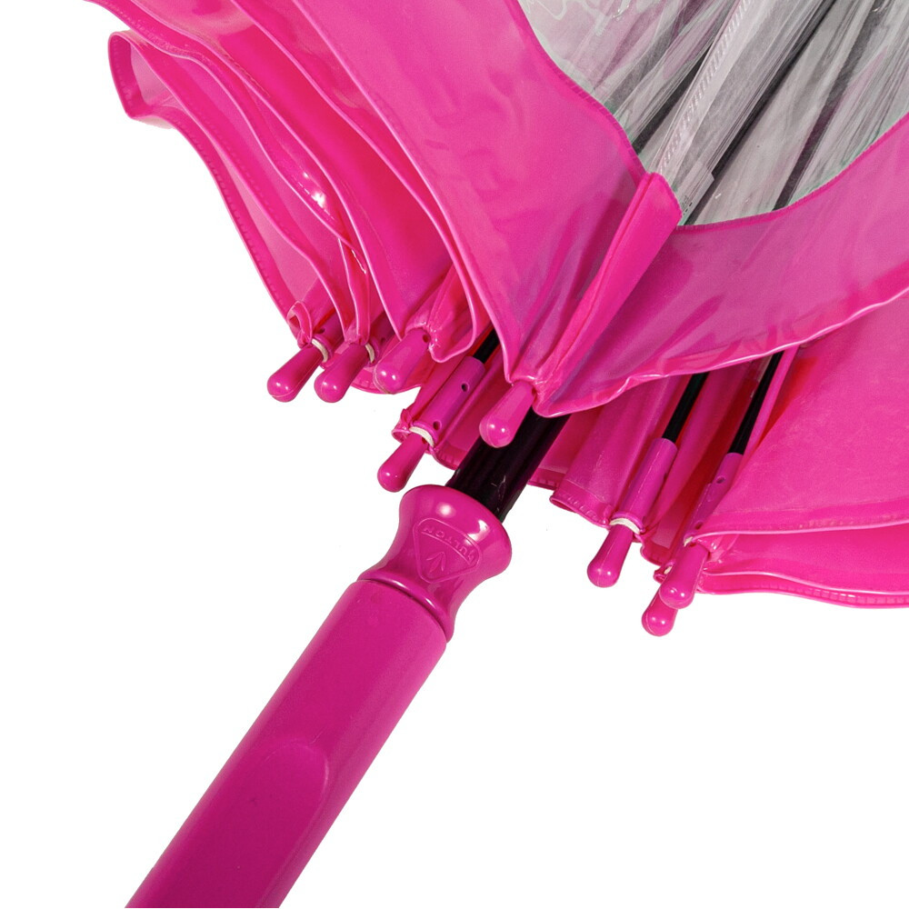 Женский прозрачный зонт-трость Fulton Birdcage-1 L041 Pink (Розовый)