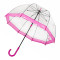 Женский прозрачный зонт-трость Fulton Birdcage-1 L041 Pink (Розовый)