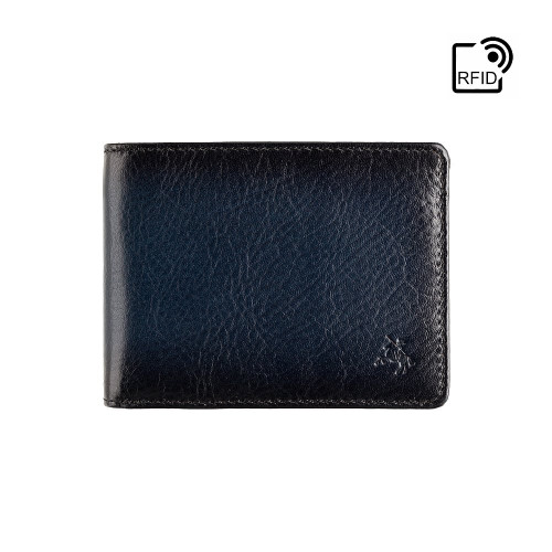 Мужской кошелек с монетницей Visconti AT63 Roland c RFID (Burnish Blue)