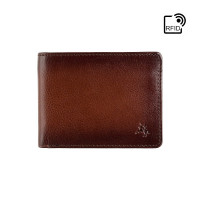 Мужской кошелек с монетницей Visconti AT63 Roland c RFID (Burnish Tan)