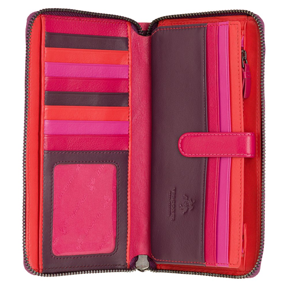 Женский кожаный кошелек Visconti BRC98 с защитой RFID Julia (Berry Kiss)