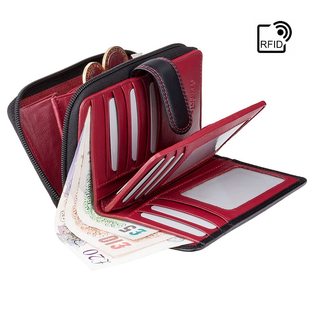 Жіночий гаманець Visconti CD22 - Ruby (black-red)