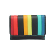 Женский кожаный кошелек Visconti STR3 с RFID Halki (black multi)