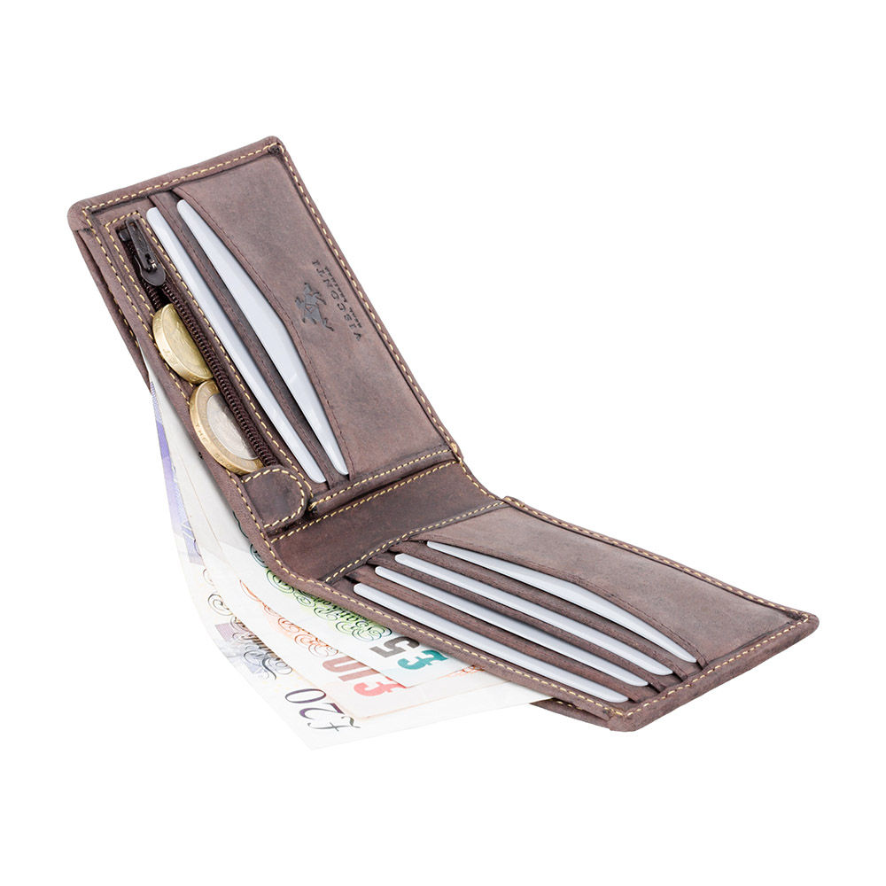 Мужской кожаный кошелек Visconti VSL20 с RFID - (Oil Brown) 