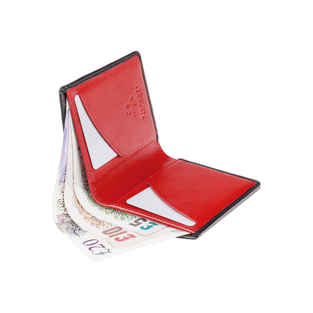 Мужской кожаный кошелек Visconti VSL21 с RFID - (black/red) 