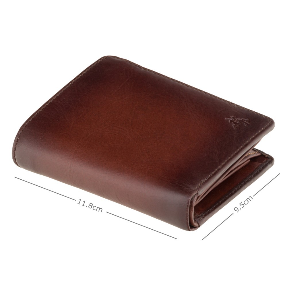 Мужской кожаный кошелек с монетницей без застежки Visconti AT62 c RFID Hector (Burnish Tan)