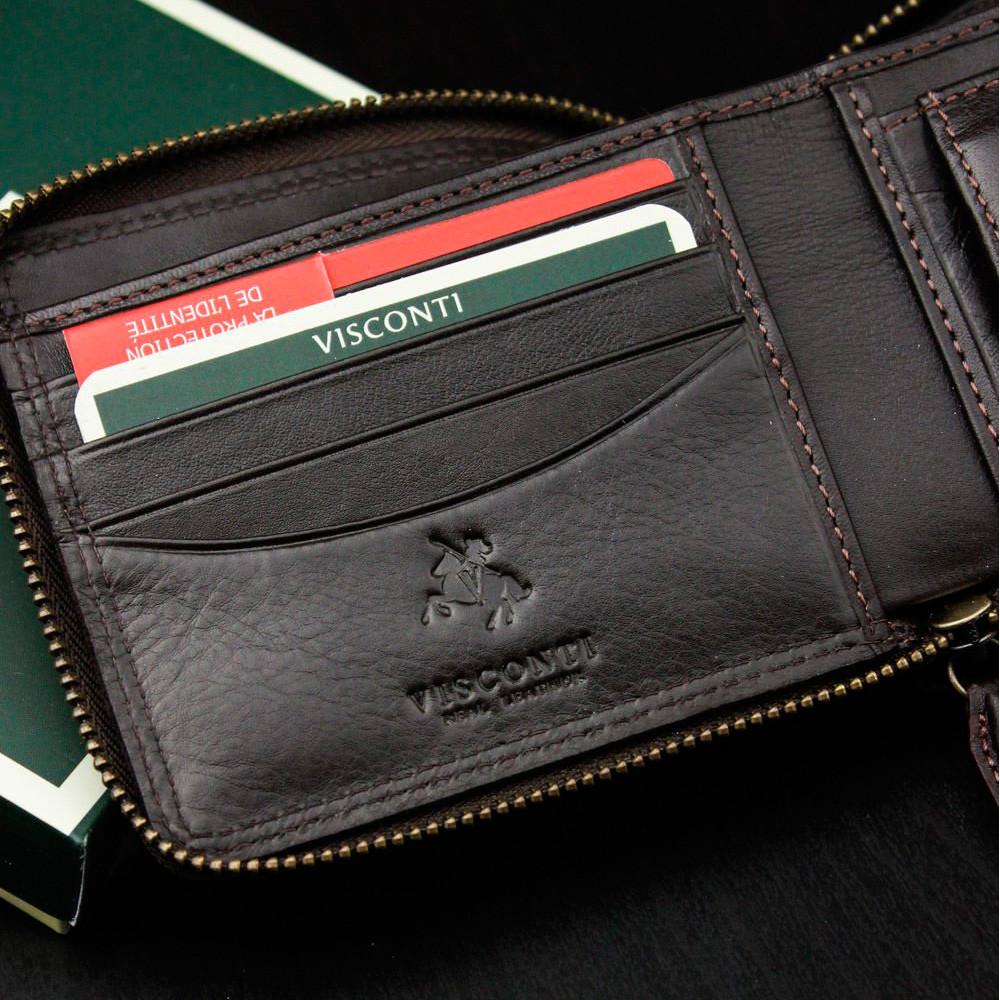 Мужской кошелек Visconti HT14 Tap-n-Go - Camden (Brown)