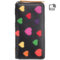 Женский кошелек Visconti LV5 с защитой RFID - Passion (Black/Multi Love)