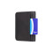 Мужской кожаный кошелек без монетницы и застежки Visconti VSL34 Tap-n-Go c RFID - Lank (Black/Cobalt)