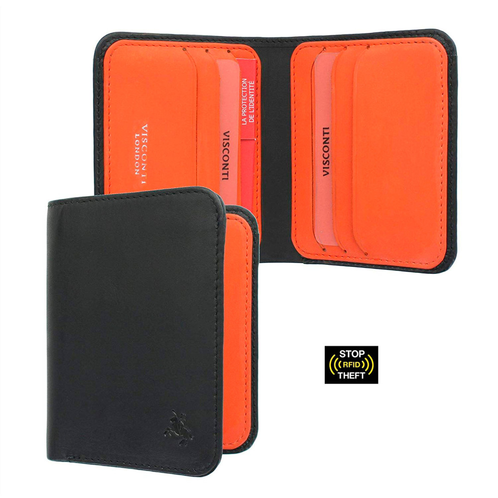 Мужской кошелек Visconti VSL34 Tap-n-Go c RFID - Lank (Black/Orange)