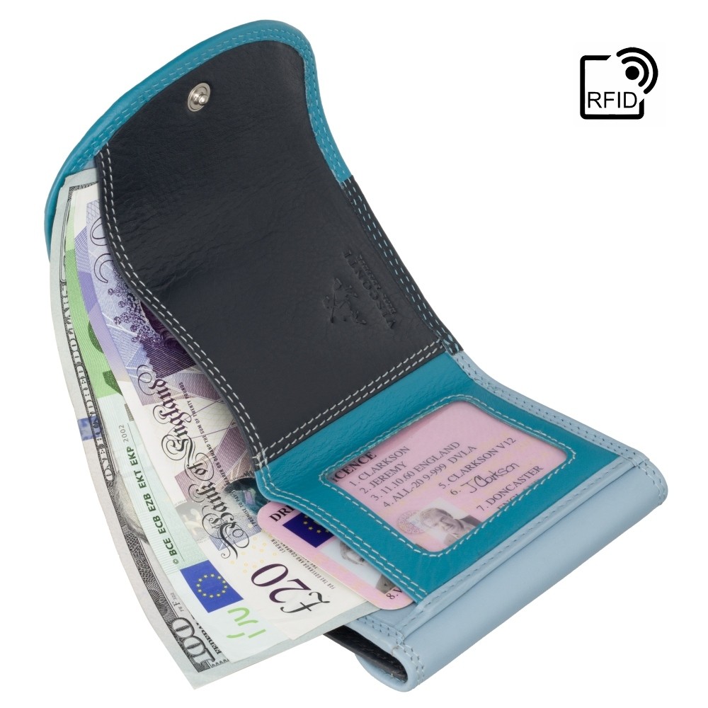 Маленький жіночий шкіряний гаманець Visconti RB126 Zanzibar (Blue Multi)