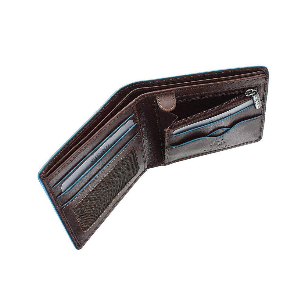 Мужской кожаный кошелек Visconti ALP85 с защитой RFID - Ozwald (Italian brown) 