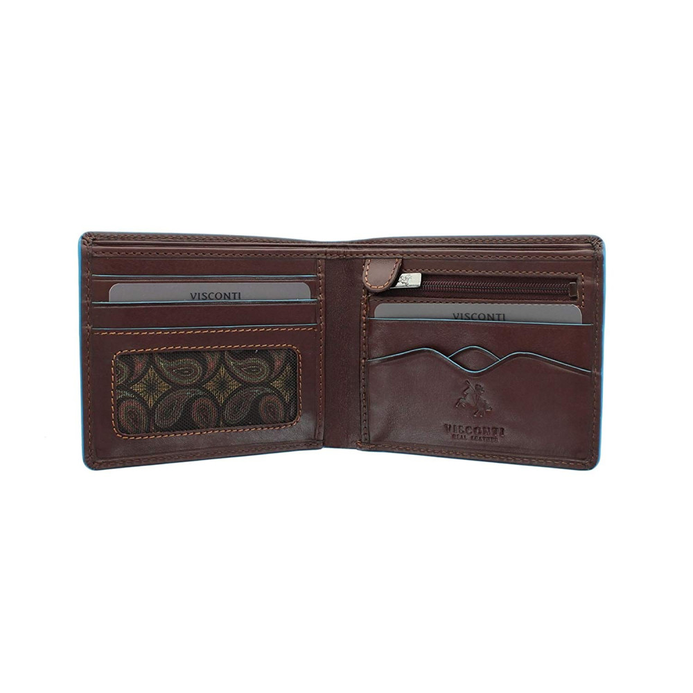 Мужской кожаный кошелек Visconti ALP85 с защитой RFID - Ozwald (Italian brown) 