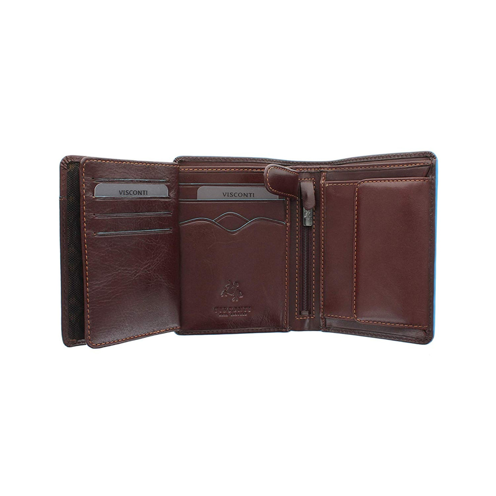 Мужской кожаный кошелек Visconti ALP87 с защитой RFID - Ralph (Italian brown) 