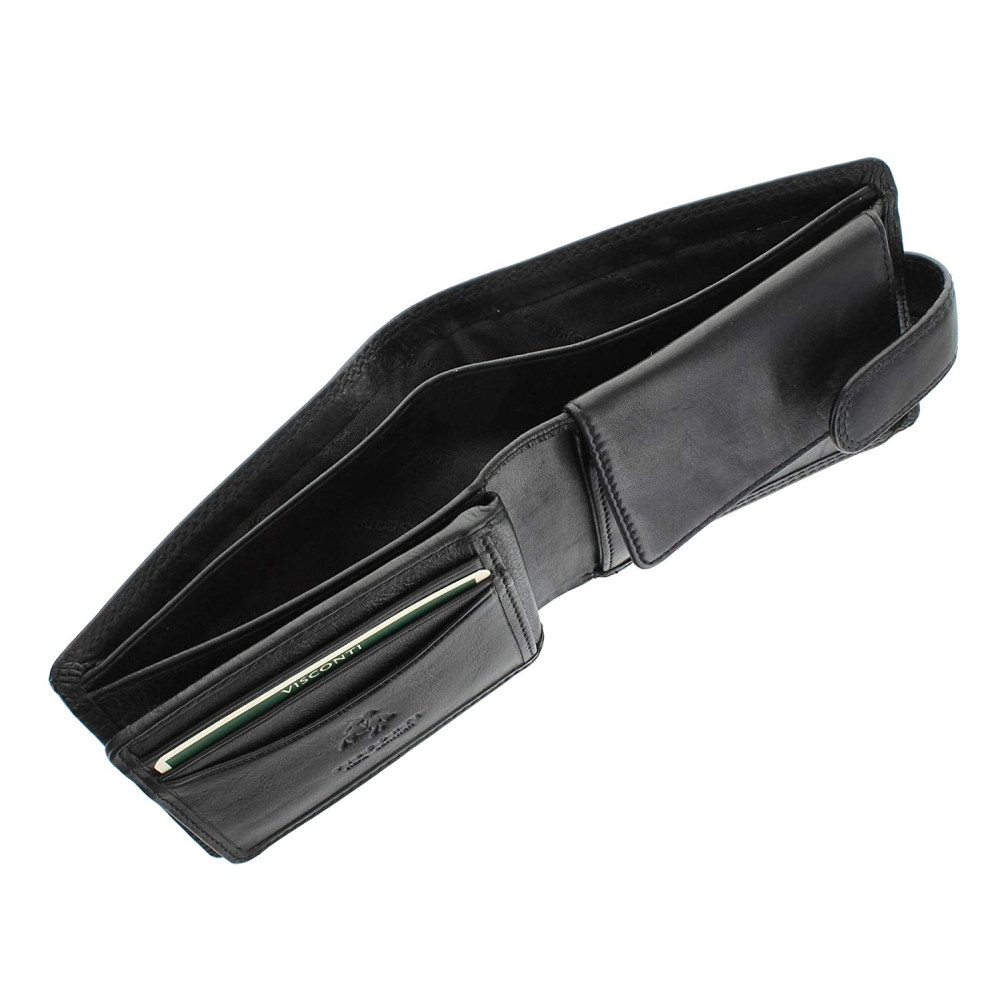 Мужской кожаный кошелек с RFID Vіsconti HT10 Knightsbrige (Black)