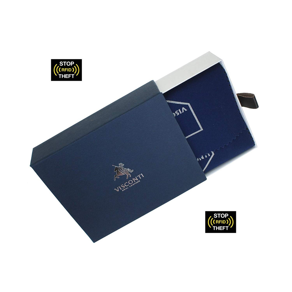 Мужской кожаный кошелек Visconti ALP85 с защитой RFID - Ozwald (Italian brown) 