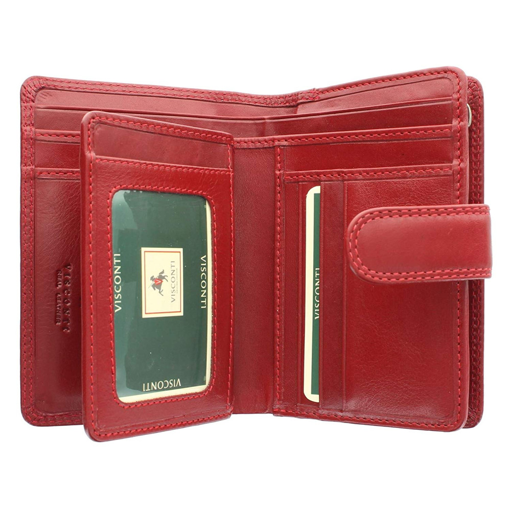 Шкіряний жіночий гаманець Visconti MZ11 Venice (Red)