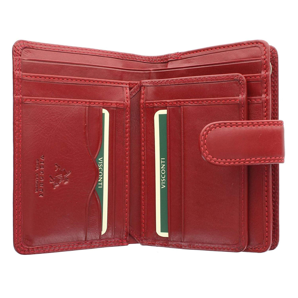 Шкіряний жіночий гаманець Visconti MZ11 Venice (Red)