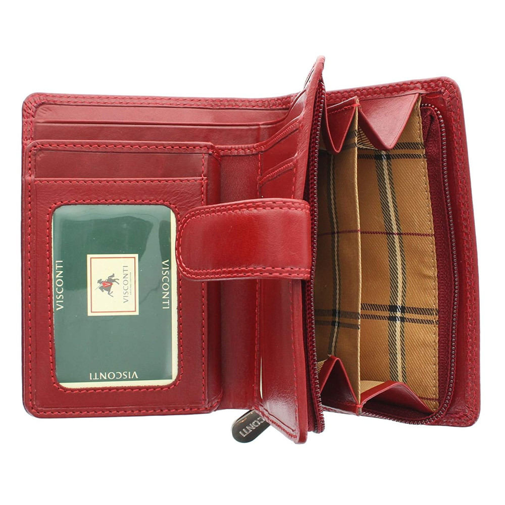 Шкіряний жіночий гаманець Visconti MZ11 Venice (Red)