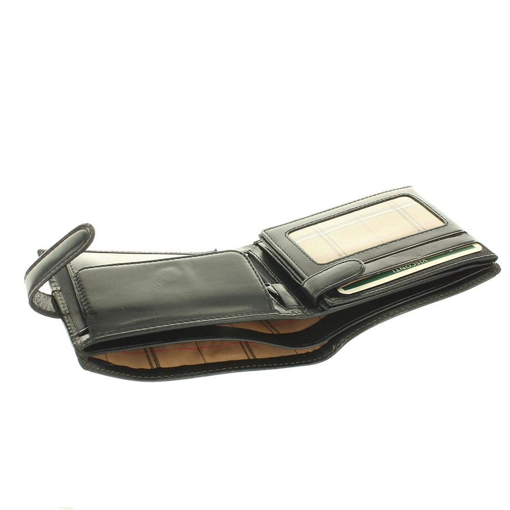 Мужской кожаный кошелек Visconti MZ5 - Rome (black)