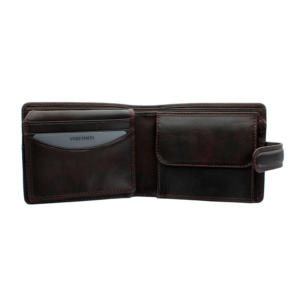 Мужской кожаный кошелек Visconti TSC48 с защитой RFID - Filipo (brown) 