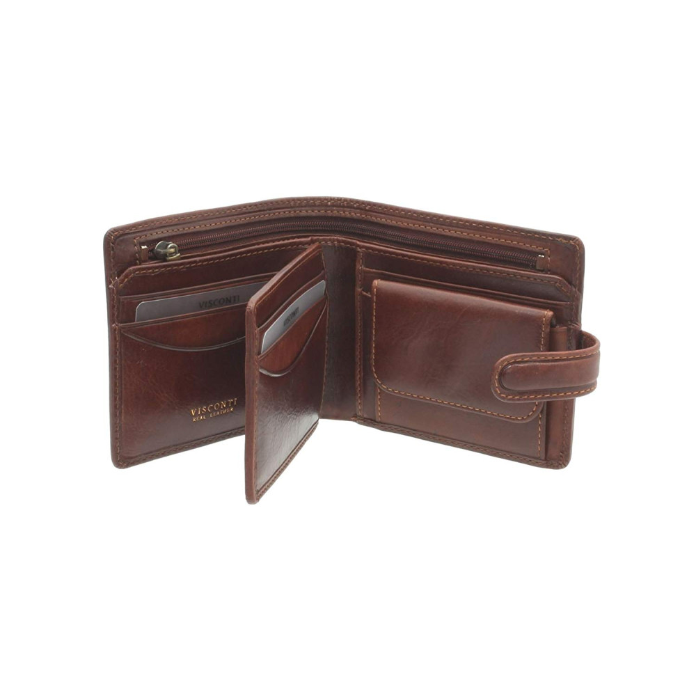 Мужской кожаный  кошелек Visconti TSC42 с защитой RFID Arezzo (Tan) 
