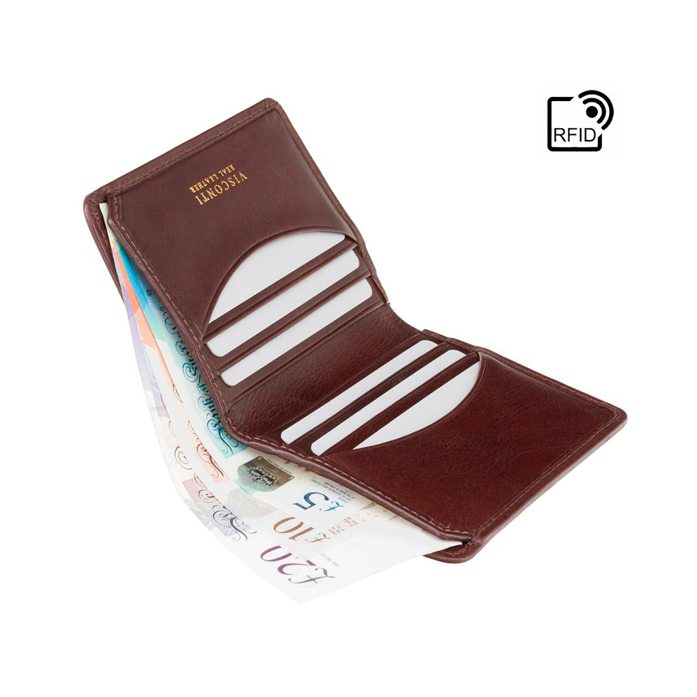 Мужской кожаный кошелек Visconti TSC39 с RFID - Xavi (brown) 
