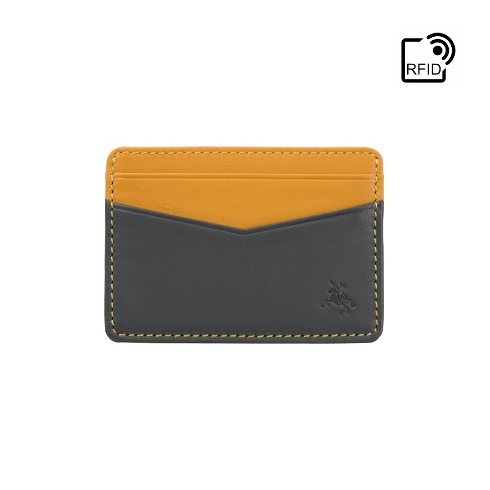 Кожаный картхолдер Visconti VSL40 Axe (Grey Mustard) 