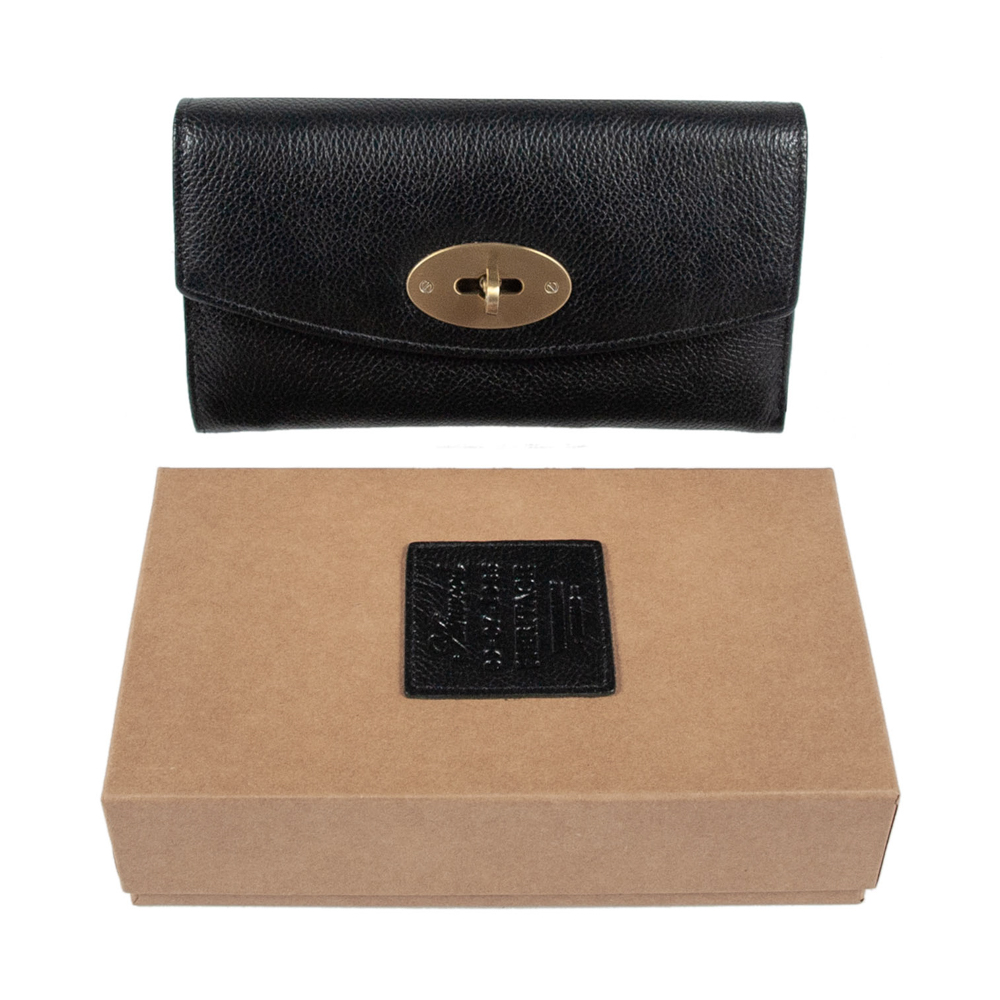 Шкіряний жіночий гаманець Ashwood M05 BLACK (Чорний)